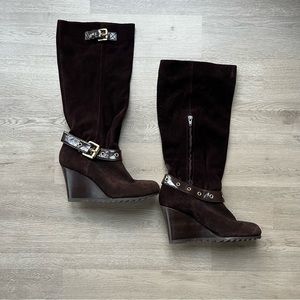 Michael Kors Brown Suede Wedge Boots (6.5)